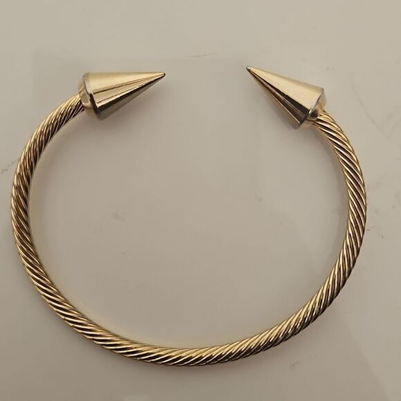 Gold Twisted Open Cuff Bracelet - Picture 9 of 16